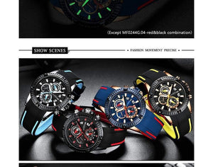 Planet Gates blue red Men's Wristwatch Quartz Watch Men Waterproof Silicone Sport Wrist Watches Men Luxury Brand Relogio Masculino