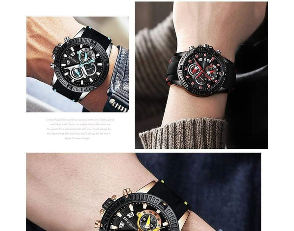 Planet Gates blue red Men's Wristwatch Quartz Watch Men Waterproof Silicone Sport Wrist Watches Men Luxury Brand Relogio Masculino