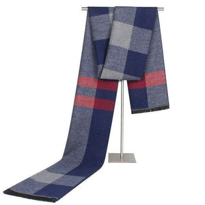 Planet Gates Blue red striped / 180 X 30cm Winter scarf men Vintage Soft Black Striped scarves luxury shawl Warm wrap Imitation cashmere