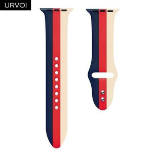 Planet Gates Blue Red V W / For 38 40mm AW Sport band for Apple Watch series 4 3 2 1 Silicone strap for iWatch colorful Soft Replacement AW adapter 38 40 42 44mm