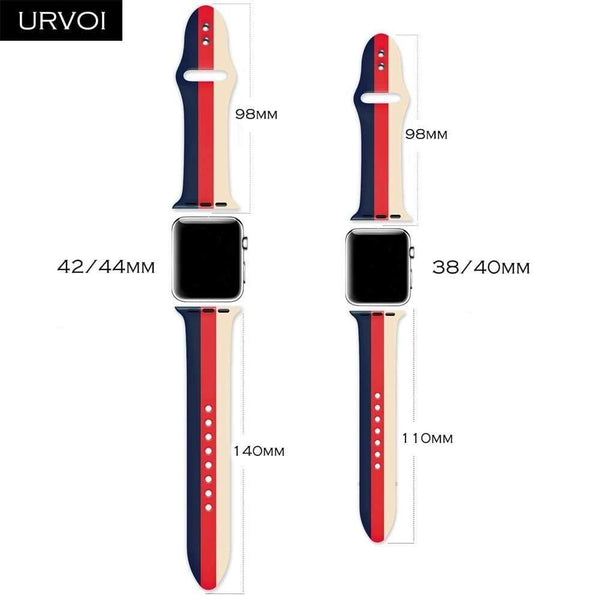 Planet Gates Blue Red V W / For 38 40mm AW Sport band for Apple Watch series 4 3 2 1 Silicone strap for iWatch colorful Soft Replacement AW adapter 38 40 42 44mm