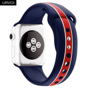 Planet Gates Blue Red V W / For 38 40mm AW Sport band for Apple Watch series 4 3 2 1 Silicone strap for iWatch colorful Soft Replacement AW adapter 38 40 42 44mm