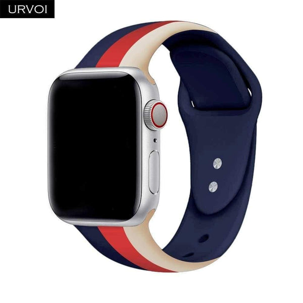 Planet Gates Blue Red V W / For 38 40mm AW Sport band for Apple Watch series 4 3 2 1 Silicone strap for iWatch colorful Soft Replacement AW adapter 38 40 42 44mm