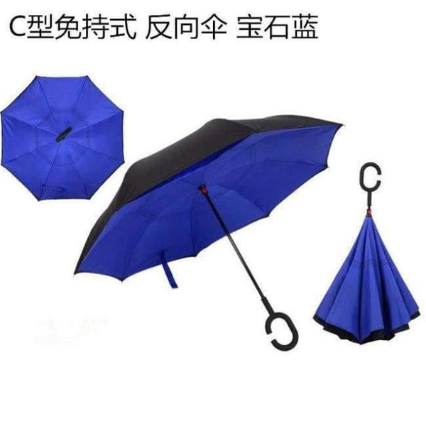 Planet Gates blue Reverse Folding Double Layer Inverted Umbrella Self Stand rain/sun women/men high quality 2017 Child dropshipping