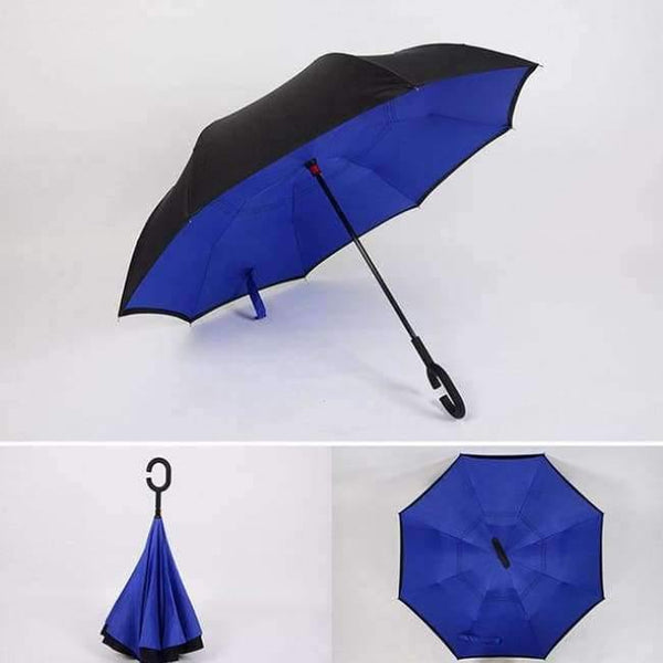 Planet Gates blue Reverse Umbrella Double Layer Inverted Windproof Rain Car Umbrellas For Women S1004