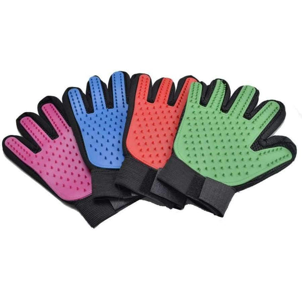 Planet Gates blue right / one size Cat Grooming Gloves Dog Hair Remover Gentle Deshedding Brush Comb Tool Pet Massage Mitt with Enhanced Long/Short Fur