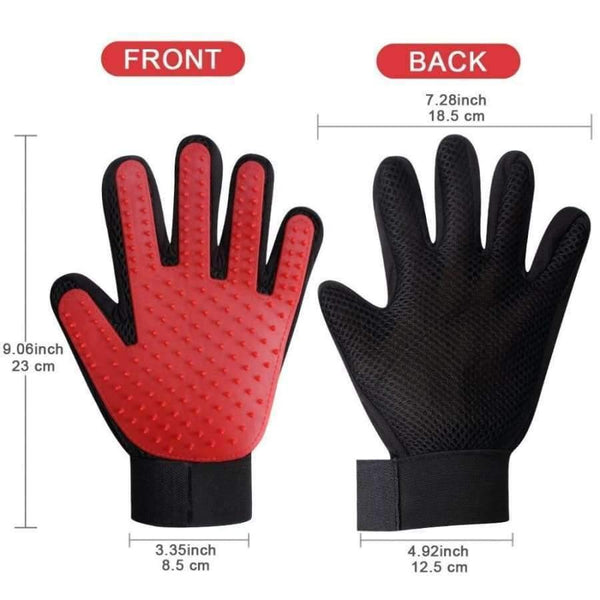 Planet Gates blue right / one size Cat Grooming Gloves Dog Hair Remover Gentle Deshedding Brush Comb Tool Pet Massage Mitt with Enhanced Long/Short Fur