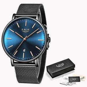 Planet Gates Blue rose blue Women's Watch  Top Brand Luxury Women Fashion Casual All Steel Ultra-Thin Mesh Belt Quartz Clock Relogio Feminino+Box