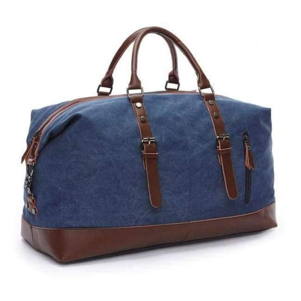 Planet Gates Blue / Russian Federation MARKROYAL Canvas Leather Men Travel Bags Carry on Luggage Bags Men Duffel Bags Travel Tote Large Weekend Bag Overnight