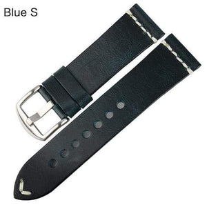 Planet Gates Blue S / 22mm Watch Accessories Cow Leather Strap Watch Bracelet Brown Vintage Watch band 20mm 22mm 24mm Watchband For Fossil Watch