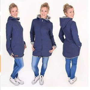 Planet Gates blue / S Baby Holder Maternity Carrier Sweatshirts Pregnant Multifunction Warm Cotton Kangaroo Coat Outerwear Jacket Carrier