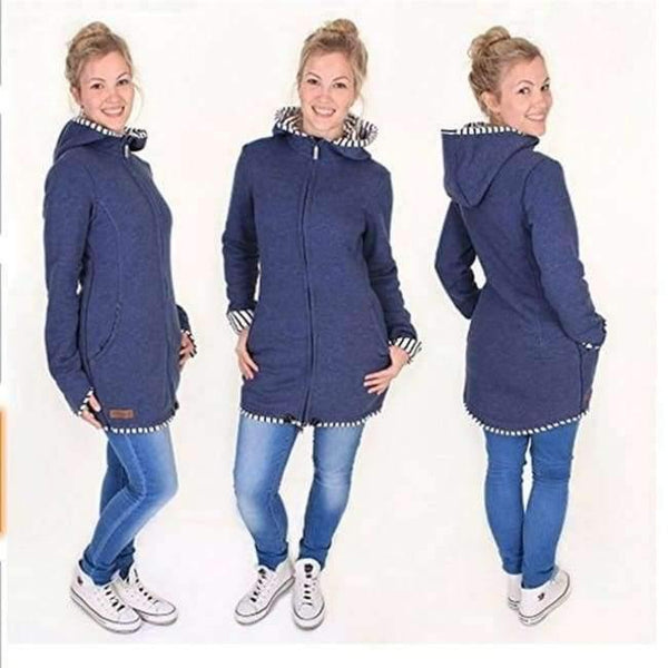 Planet Gates blue / S Baby Holder Maternity Carrier Sweatshirts Pregnant Multifunction Warm Cotton Kangaroo Coat Outerwear Jacket Carrier