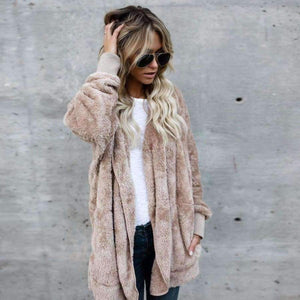 Planet Gates Blue / S Both Sides Wear Faux Fur Long Winter Jacket Women Autumn Winter 2017 Warm Coat Thicken Hooded Parka Women Outwear