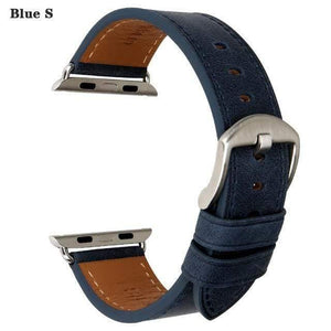 Planet Gates Blue S / For Apple Watch 38mm Leather Watch Strap Replacement For Apple Watch Band 44mm 40mm 42mm 38mm Series 4 3 2 1 iWatch Watchband
