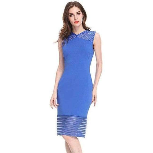 Planet Gates Blue / S Lace See Through women sexy dress club Fringe Party Event Special Occasion Bodycon Sheath Blue Midi Plus size 3xl Dress