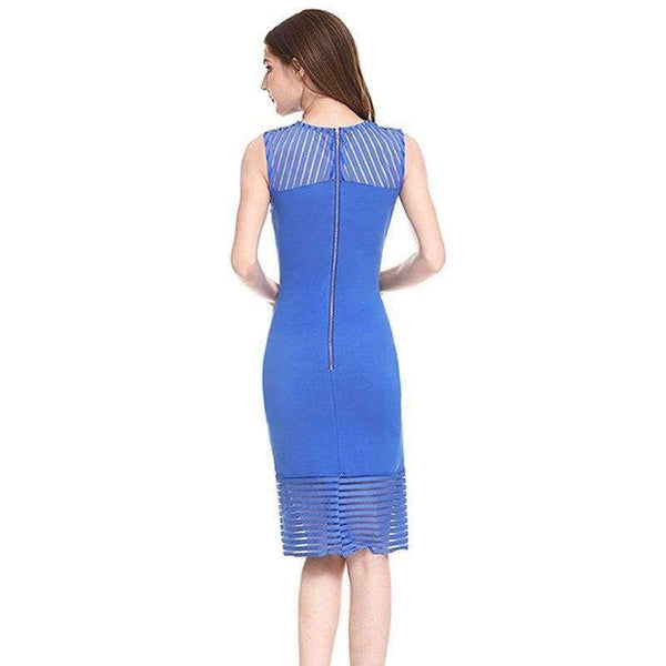 Planet Gates Blue / S Lace See Through women sexy dress club Fringe Party Event Special Occasion Bodycon Sheath Blue Midi Plus size 3xl Dress