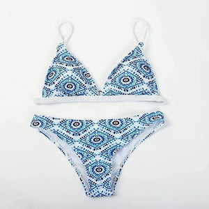 Planet Gates Blue / S New stripe sexy swimsuit print swimwear beach swimming suit for women bikini push up swimwear women