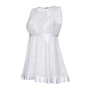 Planet Gates Blue / S New Style Fashion Women Sexy Lace Transparent Mesh Underwear Babydoll Sleepwear Intimate Full Slips S-XL