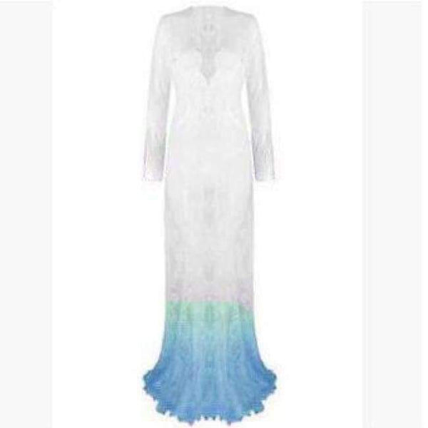 Planet Gates blue / S Plus Size Low-cut Full Slips Lace Long Slips Women Hot Intimates Femme Maxi Femme Underdress Petticoat Nightgown New V Neck