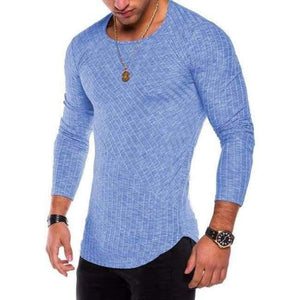 Planet Gates Blue / S Plus Size S-4XL Slim Fit Sweater Men 2018 Spring Autumn Thin O-Neck Knitted Pullover Men Casual Solid Mens Sweaters Pull Homme