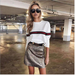 Planet Gates Blue / S Stripe Summer Autumn T Shirt Femme Causal T Shirt Women Top Female T Shirt Long Sleeve White T-shirt Woman Tshirt Top