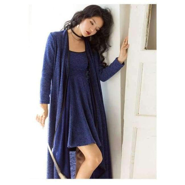 Planet Gates Blue / S Two-piece Suit Dress Brand 2018 New Autumn Winter  Vintage  Knitted  Women sets