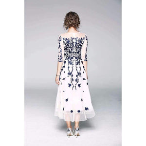 Planet Gates blue / S Womens Fashion Party Wedding Event Long Summer Dress 2018  Female Exquisite Embroidery Lace Maxi Vestido Mujer