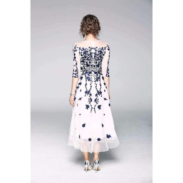 Planet Gates blue / S Womens Fashion Party Wedding Event Long Summer Dress 2018  Female Exquisite Embroidery Lace Maxi Vestido Mujer