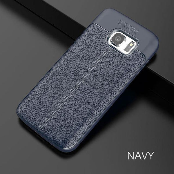 Planet Gates Blue / S6 ZNP Luxury Silicone Litchi Leather Carbon Fiber Cover Case For Samsung Galaxy S6 S7 Edge A8 A3 A5 A7 J5 J7 2016 2017 Phone Case