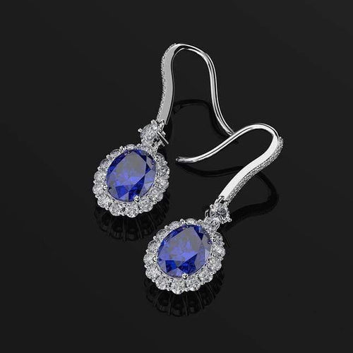 Planet Gates Blue Sapphire 925 Sterling Silver Pink Sapphire Ruby Gemstone Drop Dangle Diamonds Earrings Fine Jewelry Wholesale Drop Shipping
