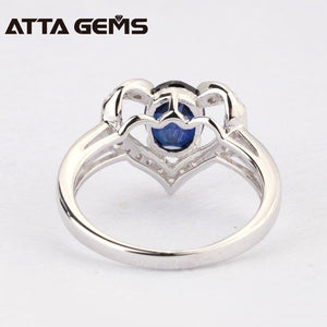 Planet Gates Blue Sapphire Silver Ring 1.5 Carats Sapphire Solid Silver Ring Brief And Fashion Design