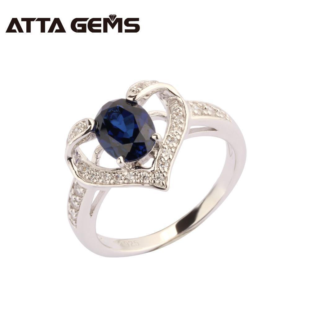 Planet Gates Blue Sapphire Silver Ring 1.5 Carats Sapphire Solid Silver Ring Brief And Fashion Design