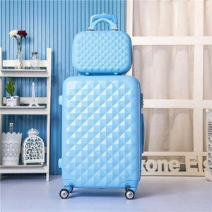 Planet Gates blue set / 20" Luggage Set with Handbag,Women Travel Suitcase Bag with Cosmetic Bag,20"22"24"26"28"inch Wheel Trolley Case