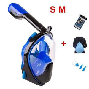 Planet Gates Blue SET S M Diving Mask Scuba Mask Underwater Anti Fog Full Face Snorkeling Mask Women Men Kids Swimming Snorkel Diving Equipment