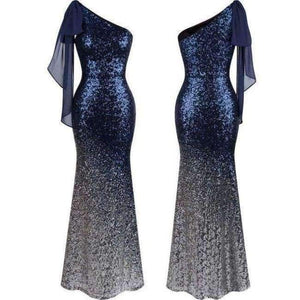 Planet Gates blue silver / 12 / China Angel-fashions Long Evening Dress Vintage Sequin Gradient Mermaid Dresses Blue 286