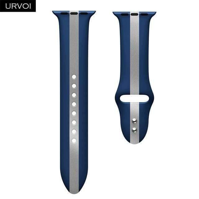 Planet Gates Blue Silver / For 38 40mm AW Sport band for Apple Watch series 4 3 2 1 Silicone strap for iWatch colorful Soft Replacement AW adapter 38 40 42 44mm