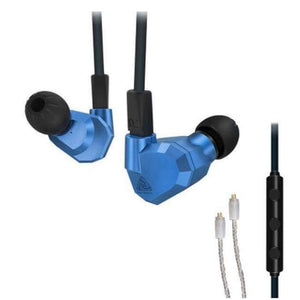 Planet Gates blue silver with mic Hybrid In Ear Earphones HIFI DJ Monitor Headphone Running Sport KZ AS10 ZS6 Earphones Headset Earbud Two Colors