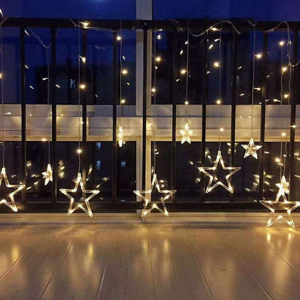 Planet Gates Blue / small stars Led Christmas Lights AC 220v LED Star Curtain Light Holiday lights for Party/New year Decoration Christmas Lights