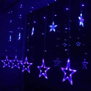 Planet Gates Blue / small stars Led Christmas Lights AC 220v LED Star Curtain Light Holiday lights for Party/New year Decoration Christmas Lights