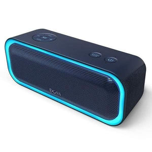 Planet Gates Blue SoundBox Pro TWS Wireless Bluetooth Speaker 2*10 Drivers With Flashing LED Light Enhanced Bass Stereo Sound IPX5 Waterproof