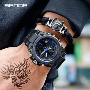 Planet Gates Blue Sports Men's Watches Top Brand Luxury Military Quartz Watch Men Waterproof S Shock Clock relogio masculino