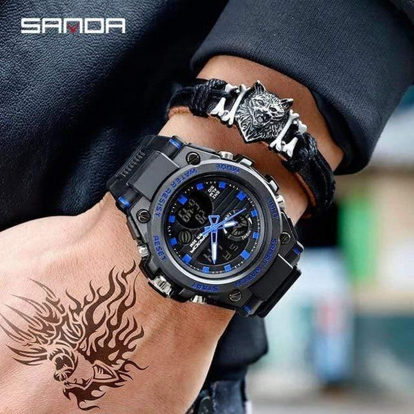 Planet Gates Blue Sports Men's Watches Top Brand Luxury Military Quartz Watch Men Waterproof S Shock Clock relogio masculino