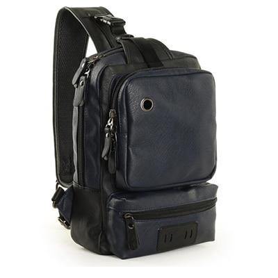 Planet Gates blue / Standard Size Men's Shoulder Bag Vintage Men Crossbody Bag Men Chest Bags Casual Fashion PU Leather Men Messenger Bag