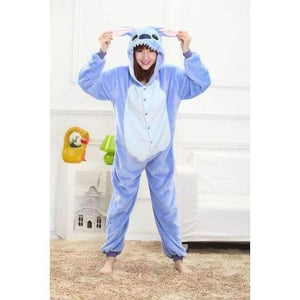 Planet Gates Blue stitch / S Halloween Wholesale Animal Stitch Star Unicorn onesie Adult Unisex Cosplay Costume Women Pajamas Sleepwear Adult Winter