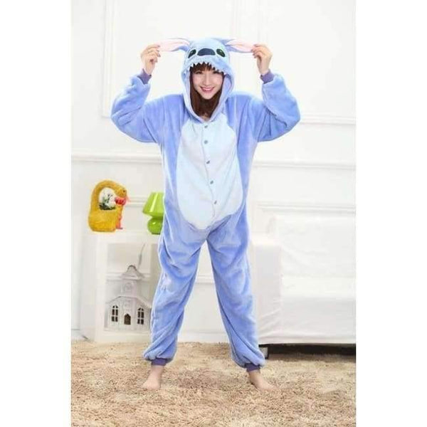Planet Gates Blue stitch / S Halloween Wholesale Animal Stitch Star Unicorn onesie Adult Unisex Cosplay Costume Women Pajamas Sleepwear Adult Winter