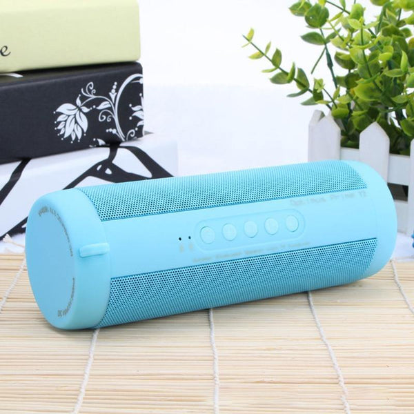 Planet Gates Blue T2 Bluetooth Music Bass Speaker Waterproof Portable Outdoor LED Wireless Column Loudspeaker Support TF Card FM Radio Aux Input