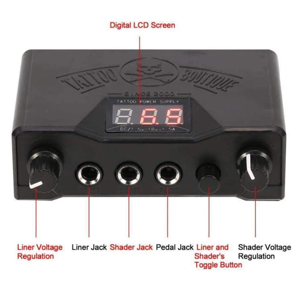 Planet Gates Blue Tattoo Power Supply Double Digital Display Permanent Makeup Tattoo Power Supplies Machine For Liner Shader