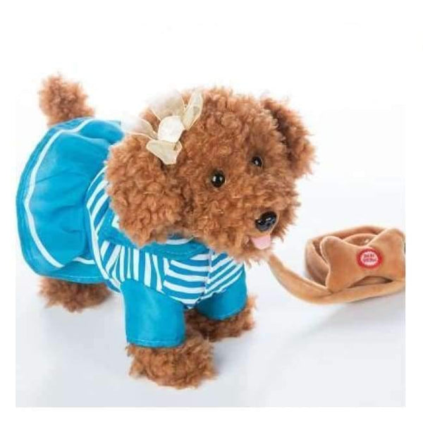 Planet Gates blue Teddy / 26x24cm Electric leash dog Navy Teddy  Plush Toys Music machinery remote control Leash  dog electronic toys  For Children free shipping