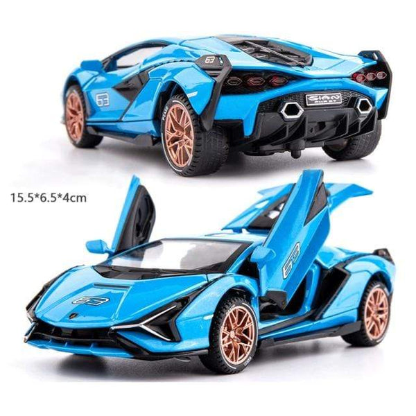 Planet Gates blue The Flash 1:32 Lamborghinis Sian FKP37 Car Alloy Sports Car Model Diecast Sound Super Racing Lifting Tail Hot Car Wheel For Children Gifts