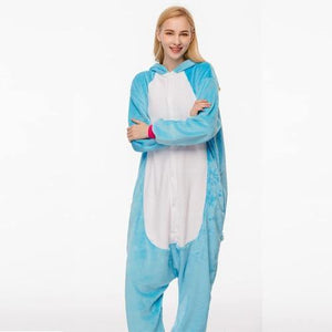 Planet Gates Blue Tianma / S Animal Pajamas Flannel Winter Women Men Unicorn Stitch Panda Pikachu Onesie Sleep lounge Sleepwear